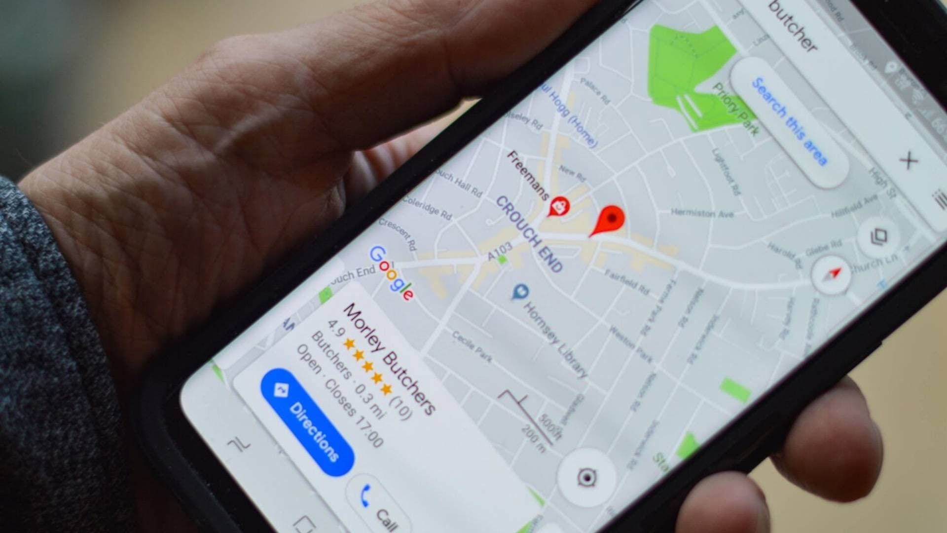A Google Business Profile listing viewed on Google Maps