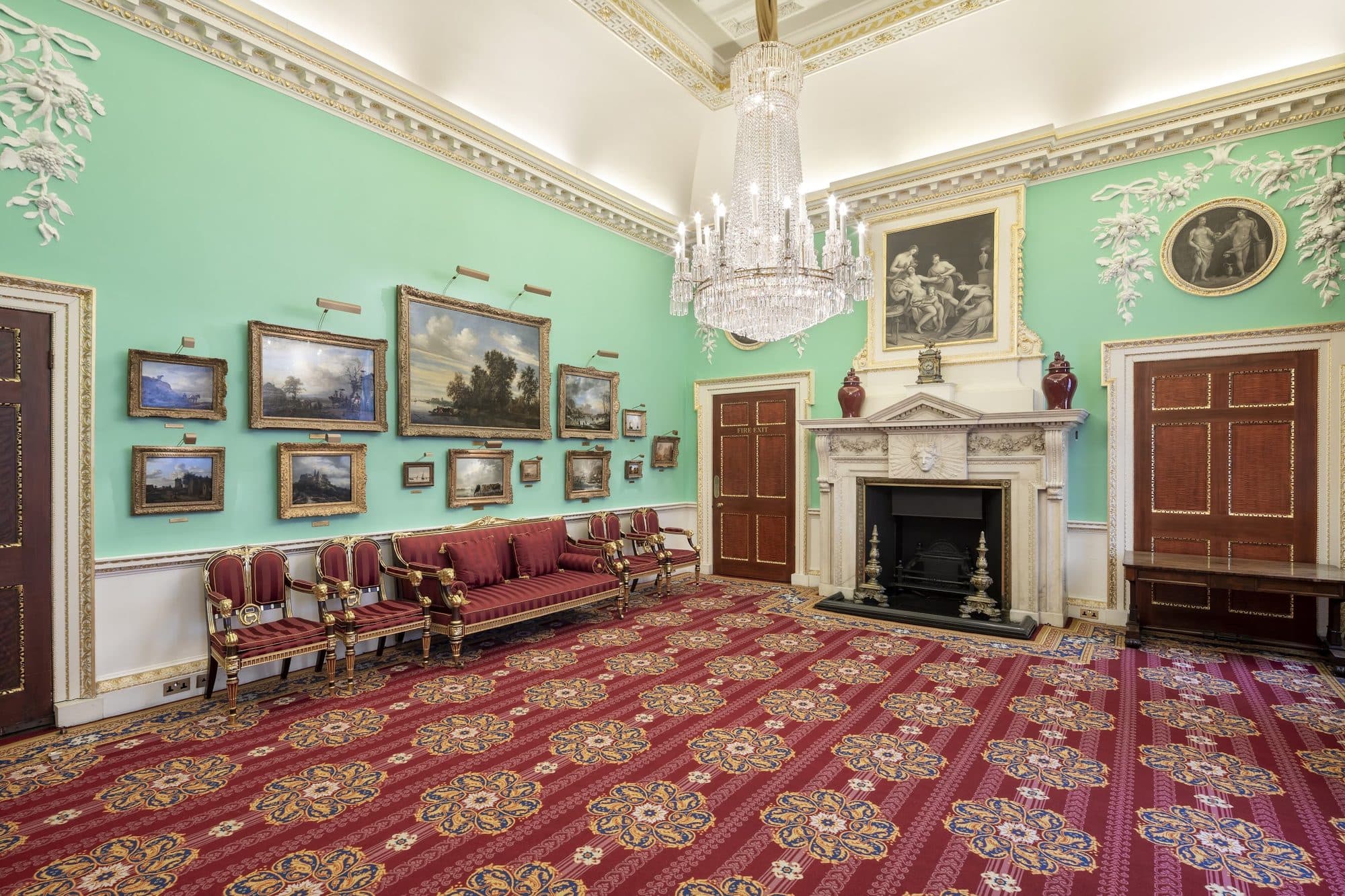 A grand reception room in a historic City of London building, photographed by Biztour