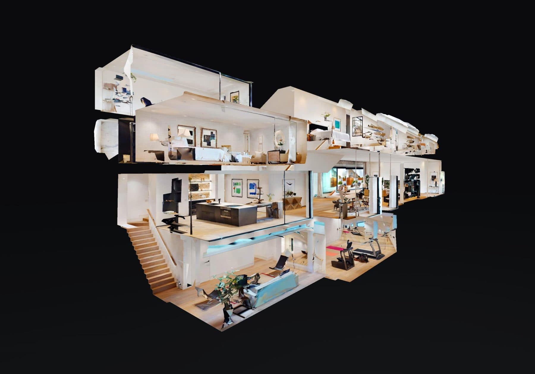 A Matterport dollhouse view of a space captured by Biztour