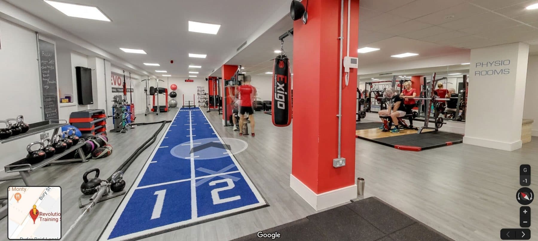 The sprint track and free weights at Revolution Personal Training Studios