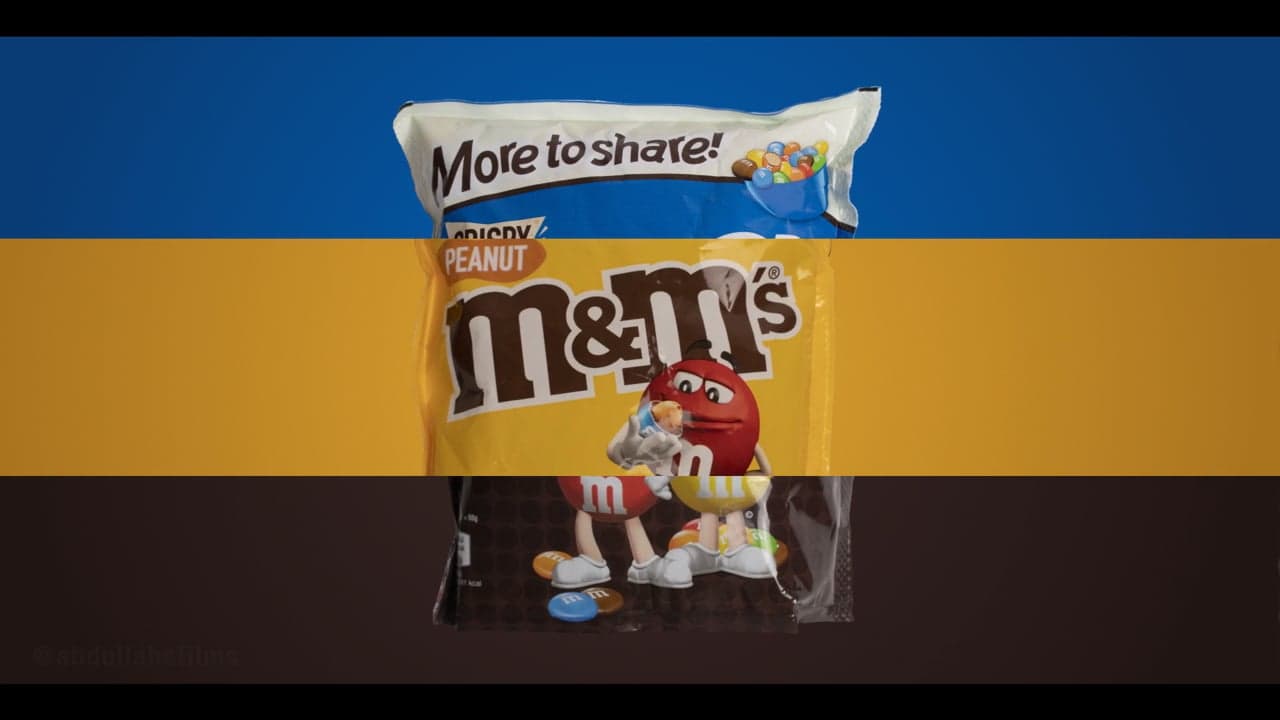 Frame from the M&M's animated video