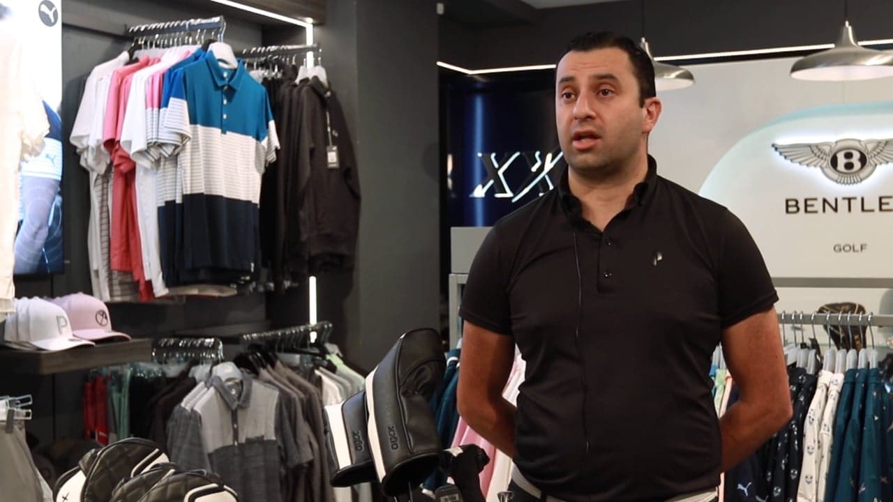 Inside a golf shop, filmed by Biztour for a retail case study